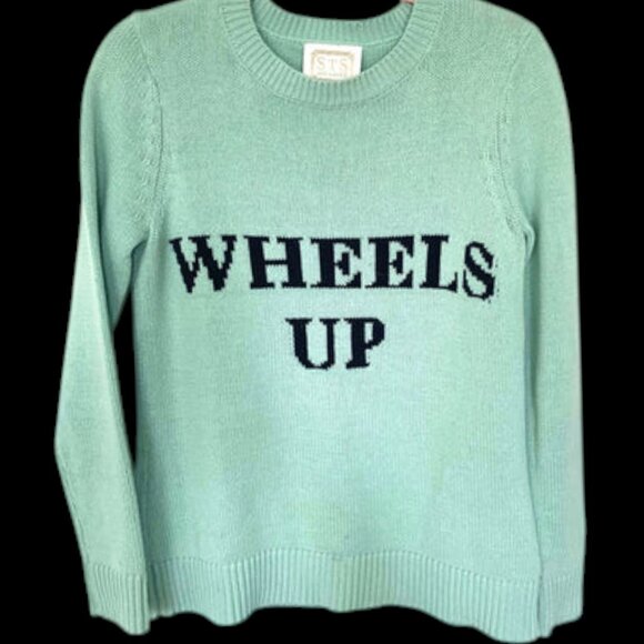 Sail to Sable STS  Women's "Wheels Up" Mint Green Cotton Pullover Sweater Sz. XS - Picture 1 of 4